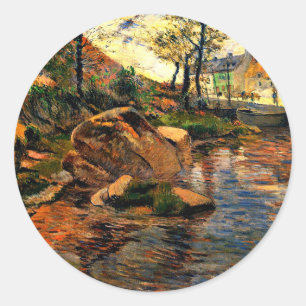 Adesivo Redondo Cove em Oposição ao Porto de Pont-Aven,