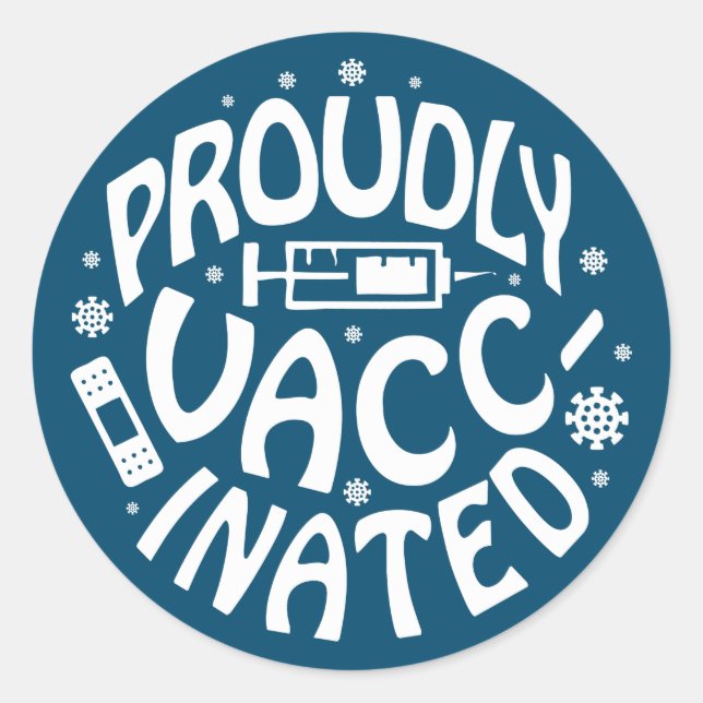 Adesivo Redondo Covid- 19 Coronavírus Atirado De Azul (Frente)