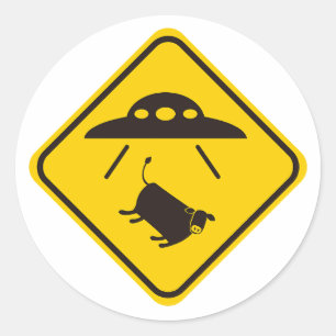 Adesivo Redondo Cow Abduction