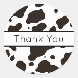 Adesivo Redondo Cow Print Thank You Sticker