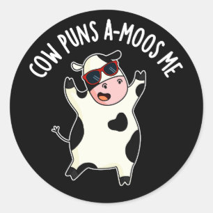Adesivo Redondo Cow Puns Amoos Me Engraçado Cow Pun