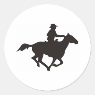 Adesivo Redondo Cowboy Andando