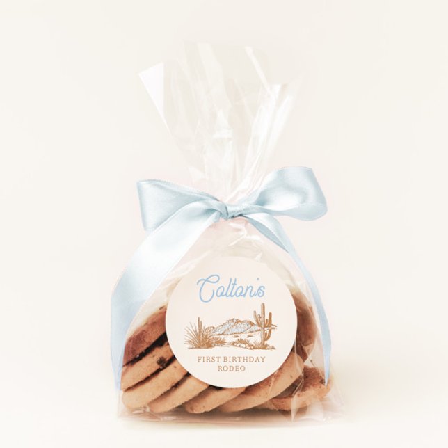 Adesivo Redondo Cowboy Birthday Stickers (Criador carregado)