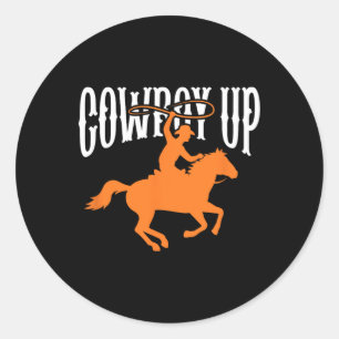 Adesivo Redondo Cowboy Cowgirl Rodeo West Southern Cowboy