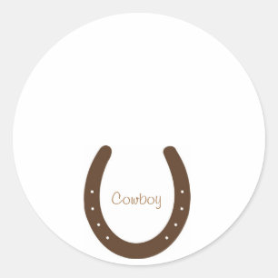 Adesivo Redondo "Cowboy" crachá com ferradura
