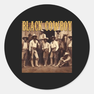 Adesivo Redondo Cowboy Negro Rodeio Ocidental Melanina História Ne