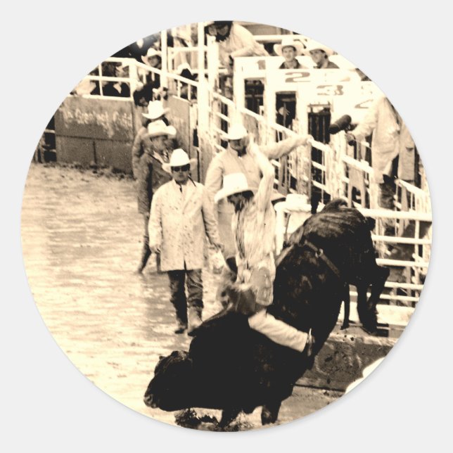 Adesivo Redondo Cowboy Rodeo (Frente)