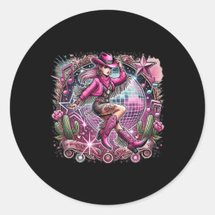 Adesivo Redondo Cowboy Rosa-Rosa-Rosa-Bola-De-Ciro