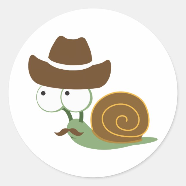 Adesivo Redondo Cowboy Snail (Frente)