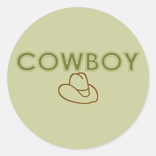 Adesivo Redondo Cowboy Stickers (Frente)