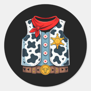 Adesivo Redondo Cowboy Vest Western Sheriff Figurume Legal Easy Ha