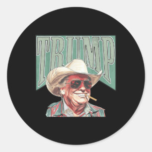 Adesivo Redondo Cowboy Western faz Excelente americano Pai
