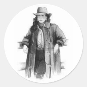 Adesivo Redondo Cowgirl