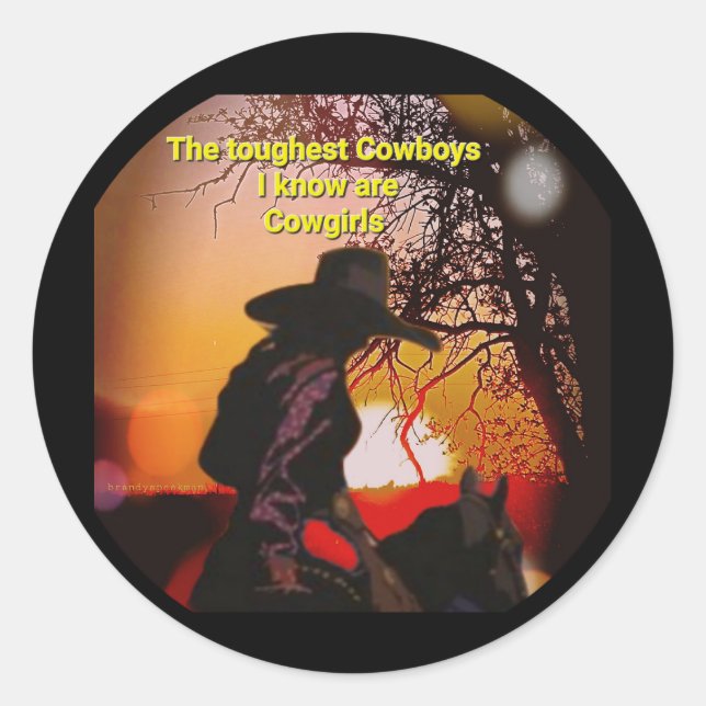 Adesivo Redondo Cowgirl (Frente)
