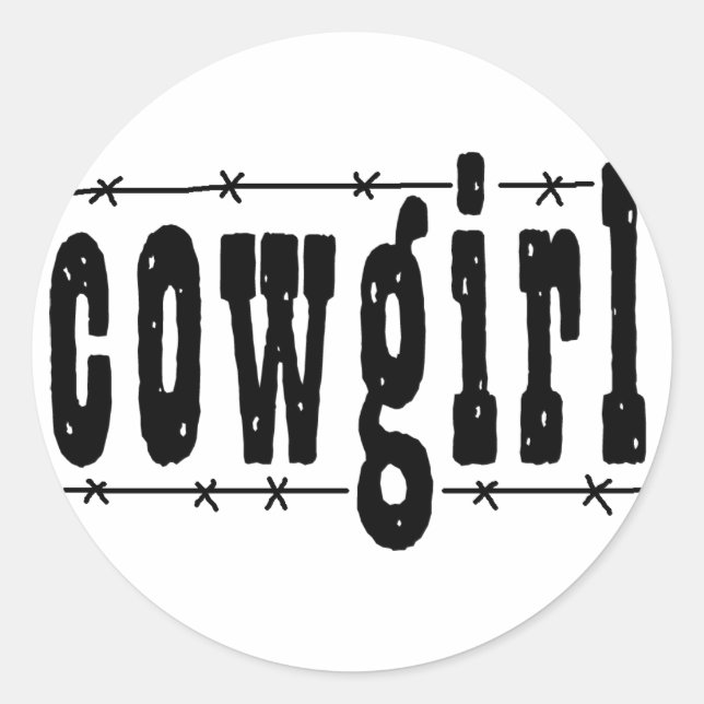 Adesivo Redondo Cowgirl (Frente)