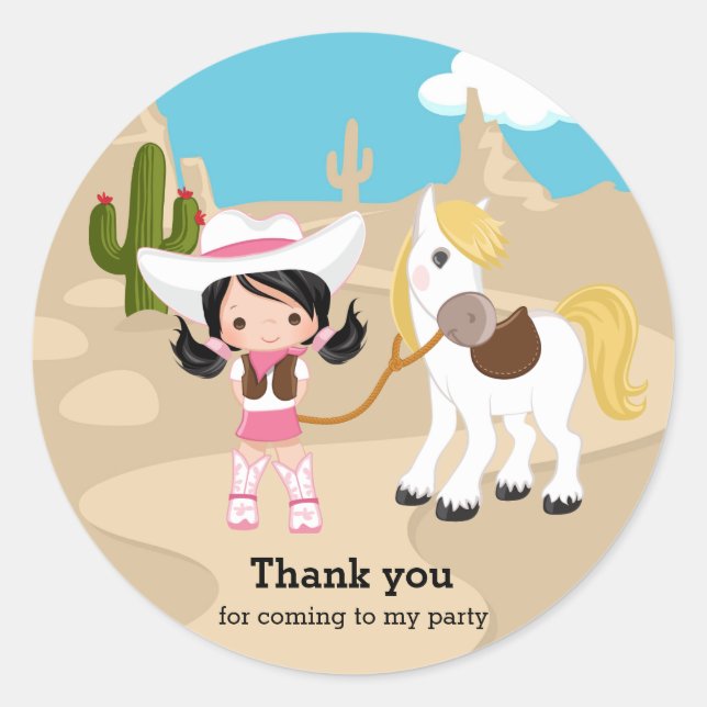 Adesivo Redondo Cowgirl (Frente)