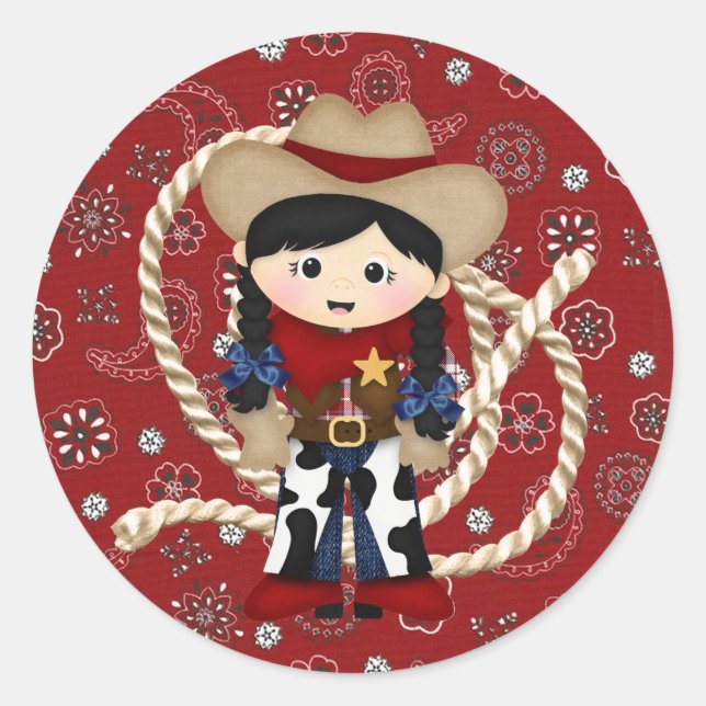 Adesivo Redondo Cowgirl (Frente)