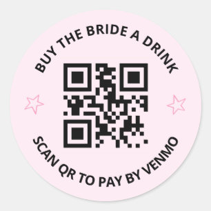 Adesivo Redondo Cowgirl Bachelorette QR/Venmo Sticker
