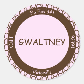 Adesivo Redondo Cowgirl Horserradura rosa | Selo de Envelope Brown