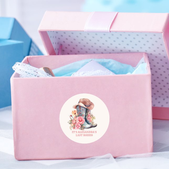 Adesivo Redondo Cowgirl Rosa Nashville Vamos Go Girls Bachelorette (Criador carregado)