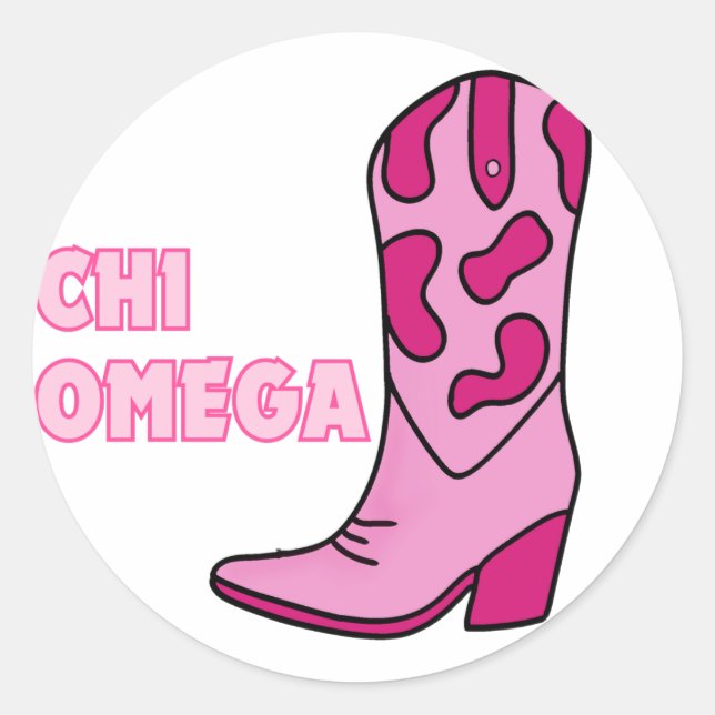 Adesivo Redondo Cowgirl Sorority Sticker Chi O (Frente)
