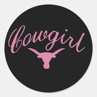 Adesivo Redondo Cowgirl Steer