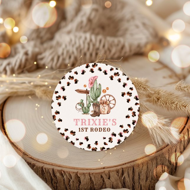 Adesivo Redondo Cowgirl Wild West 1rua Rodeo Ranch Festa de aniver (Criador carregado)