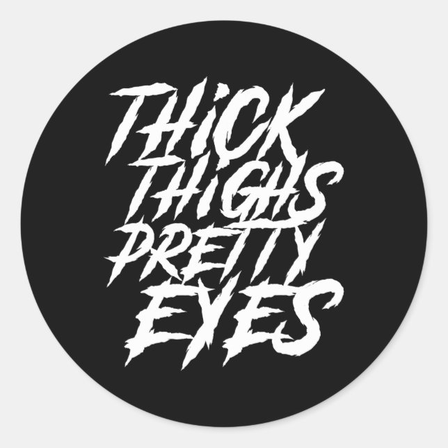 Adesivo Redondo Coxas Espessas Bonito Olhos Engraçados Perna Rapar (Frente)