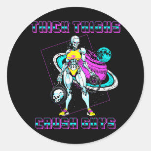 Adesivo Redondo Coxas grossas Caras Esmagadas Elevação de peso