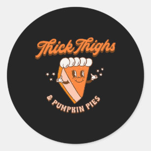 Adesivo Redondo Coxas grossas e torta de abóbora outono Queda Graç