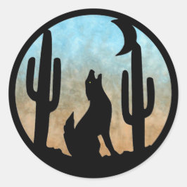 Adesivo Redondo Coyote Moon