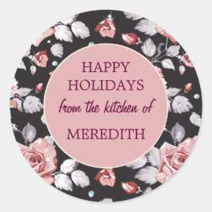 Adesivo Redondo Cozimento do feriado do Natal da cozinha de