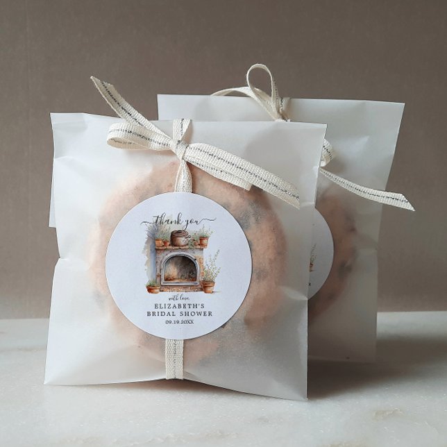 Adesivo Redondo Cozinha Country | Agradecimentos Chá de Noiva (Criador carregado)