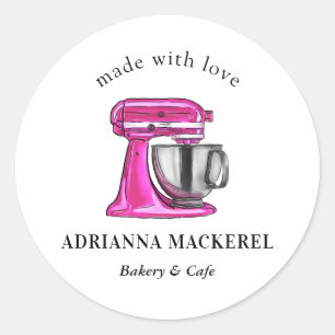 Adesivo Redondo Cozinha de cozinha pastelaria, de uísque, de cor r