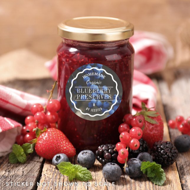 Adesivo Redondo Cozinha de Jam Blueberry Preserve (Criador carregado)