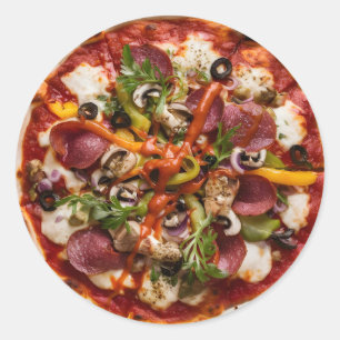 Adesivo Redondo Cozinha de pizza ou restaurante italiano Pizzeria