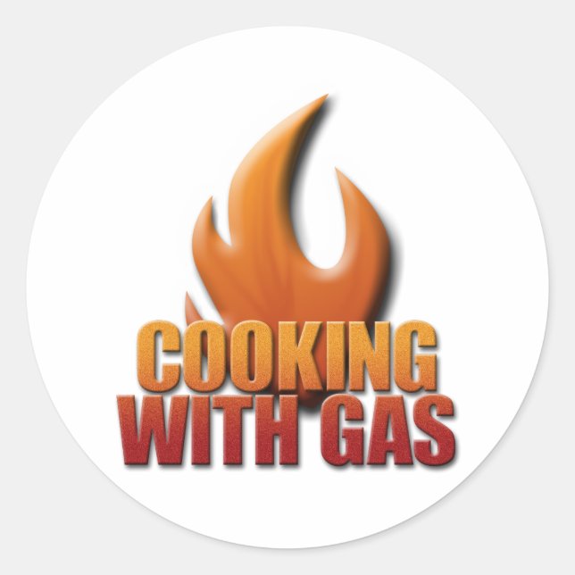 Adesivo Redondo Cozinhar Com Gás (Frente)