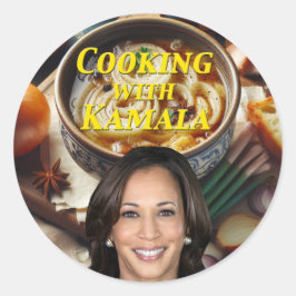 Adesivo Redondo Cozinhar Com Kamala