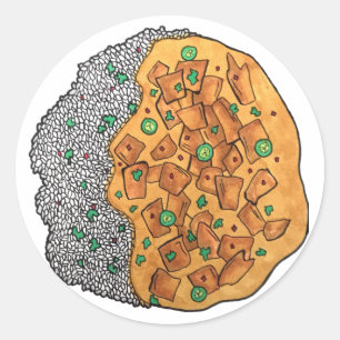 Adesivo Redondo Cozinhar de cozinha Comida Chicken Korma Qorma Ind