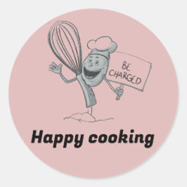 Adesivo Redondo Cozinhar feliz