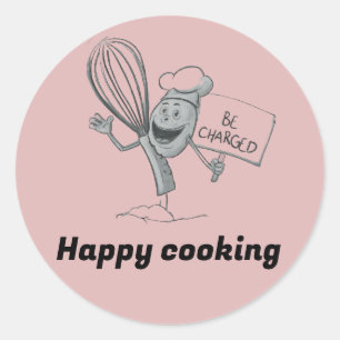 Adesivo Redondo Cozinhar feliz