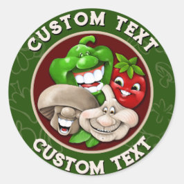 Adesivo Redondo Cozinhe com PERSONALIZAÇÃO Feliz Comida Italiana N