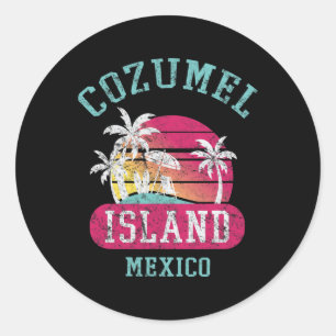 Adesivo Redondo Cozumel Legal Retroativo O México Bebe Gráfico Des