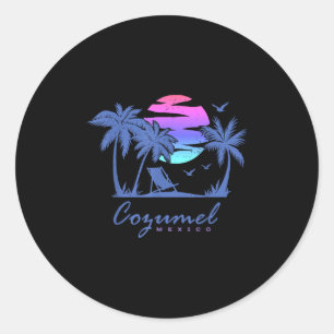 Adesivo Redondo Cozumel Mexico Beach Vacing Spring Break Honeymo