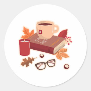 Adesivo Redondo Cozy Autumn Mood