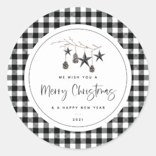 Adesivo Redondo Cozy Nature Christmas