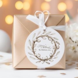 Adesivo Redondo Cozy Rustic Christmas Wreath