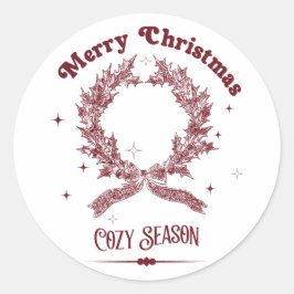 Adesivo Redondo Cozy Season Vintage Christmas