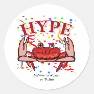 Adesivo Redondo Crab Hype, MeWarriorWoman no Twitch