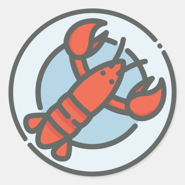Adesivo Redondo Crab Sticker – Cute Coastal Illustration (Frente)